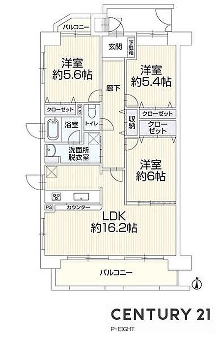 3LDK 間取り