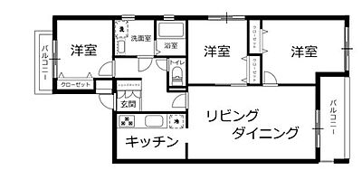 間取り：光と風が通り抜ける、ゆとりの3LDK