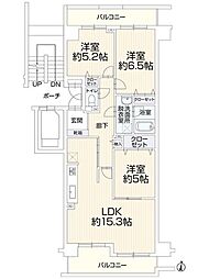 コープ野村新安城D棟 2LDKの間取図画像