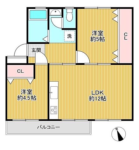 【間取り】南西向き×収納豊富×2LDK