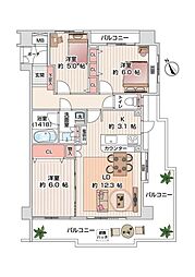 パルミナード武蔵新城弐番館 3LDKの間取図画像