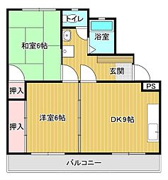 第1エステートNKU 2DKの間取図画像
