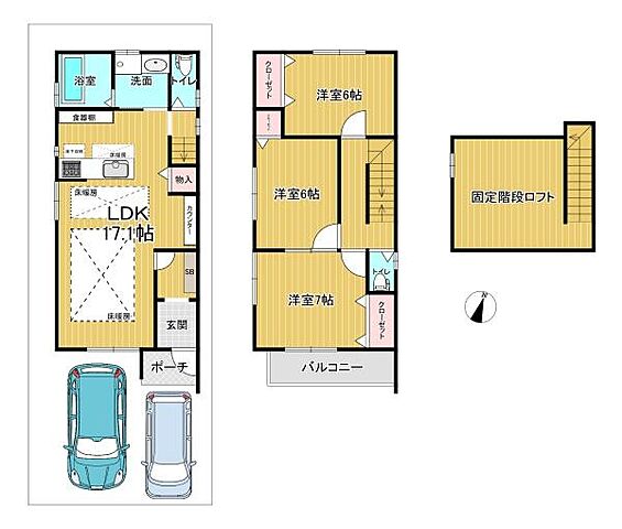 間取り 京都市山科区西野山中鳥井町