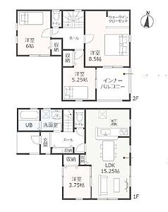 間取り：3LDK、2階建て♪　駐車スペース2台！