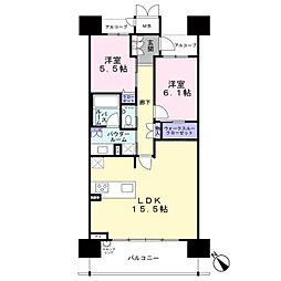 プレサンスロジェ豊橋前田中町CL 2LDKの間取図画像