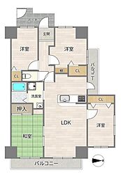 レックスガーデン鶴見緑地 4LDKの間取図画像