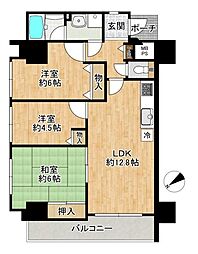 ハーティ忍ケ丘 3LDKの間取図画像