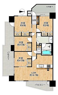 間取り プレサンスロジェ四条畷忍ケ丘ザ・テラス 12階/-
