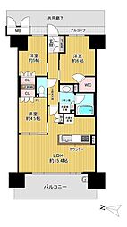 グランドパレス古市 3LDKの間取図画像