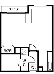札幌市営南北線 南平岸駅 徒歩7分の賃貸マンション 3階1LDKの間取り