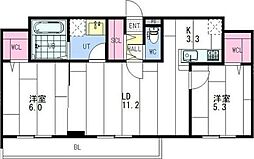 間取図画像 2LDK