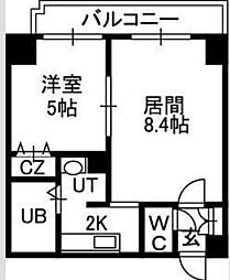 willDo南12条 1LDKの間取図画像