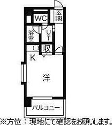 パークレジデンス ワンルームの間取図画像