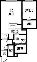 札幌市西区八軒三条西2丁目マンション 1LDKの間取図画像