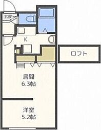 モデュロールナカジマコーエン2nd 1LDKの間取図画像