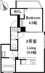AXIS-WILL MISONO Sta. 1LDKの間取図画像