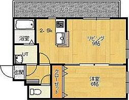 グランメゾン西町 1LDKの間取図画像