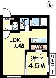 グランフィーノ福住 1LDKの間取図画像
