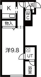 リー・スペース新道東3 1Kの間取図画像