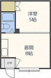 ミカエルマンション 1DKの間取図画像