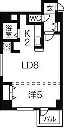 パークヒルズ豊平11 1DKの間取図画像