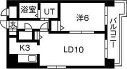 アヴィンズ平岸 1LDKの間取図画像