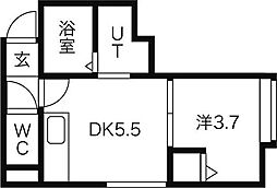 コンブリオ 1DKの間取図画像