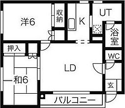 前田ハイツ 2LDKの間取図画像