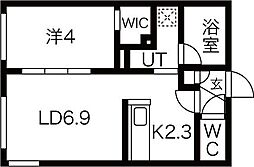 サンレモ豊平 1LDKの間取図画像