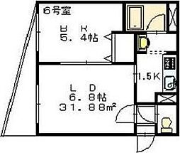 コンフォートステイ南郷通 1LDKの間取図画像