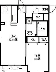 パルルトエルブ 1LDKの間取図画像