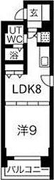 フラット・A 1LDKの間取図画像