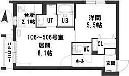 グランメールメイビス 1LDKの間取図画像