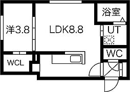 ラグナベルデ菊水 1LDKの間取図画像