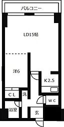 メゾン21 1LDKの間取図画像