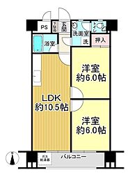 住吉ニューライフ 2LDKの間取図画像