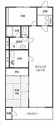 大久保ハウス 2LDKの間取図画像