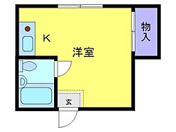 文教大学指定寮センバ&フェニックス ワンルームの間取図画像