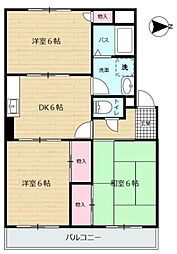 サンコートシライシ 2LDKの間取図画像