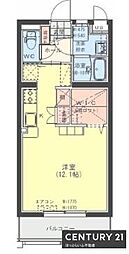 キートスグランデ天神 ワンルームの間取図画像