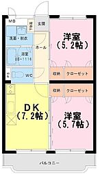 エスポワールはるか 2LDKの間取図画像