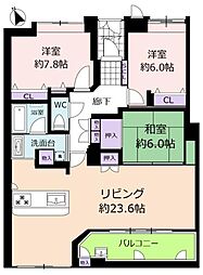 パルシオ本山鹿子町サウスヒル 3LDKの間取図画像