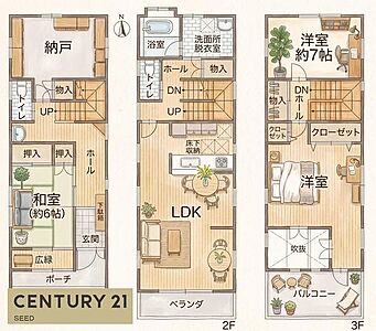 間取り:北区・地下鉄名城線「黒川」駅徒歩約10分・3階建中古戸建・お車1台駐車可能・平成9年築・不動産に関するご相談はセンチュリー21SEED田中までご相談ください! 間取り:北区・地下鉄名城線「黒川」駅徒歩約10分・3階建中古戸建・お車1台駐車可能・平成9年築・不動産に関するご相談はセンチュリー21SEED田中までご相談ください!