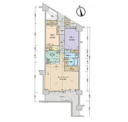 エバーランドシティ新・泉北7番館 2LDKの間取図画像