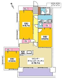 ユニーブル横須賀 3LDKの間取図画像
