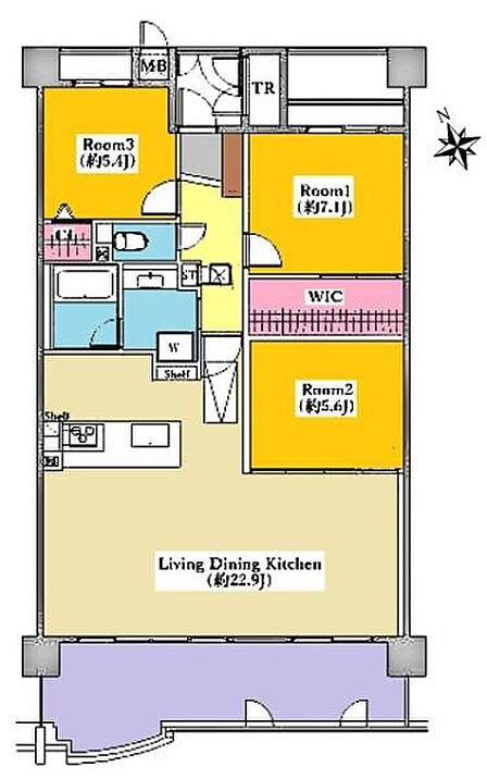 3LDK 間取り