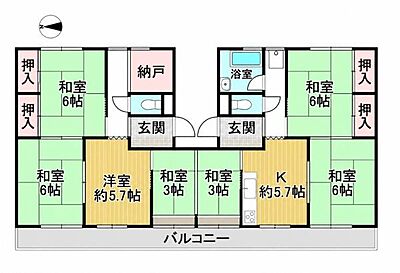 間取り：和室や洋室キッチンなど多彩な空間配置が魅力です。各部屋に収納スペースが備わっています。バルコニーへのアクセスも便利です。使いやすさを意識した間取りが特徴です。各部屋が独立しているのもポイントです。