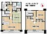 間取り：メゾネットタイプでゆったりした間取りが特徴です。リビング・ダイニングが14.5帖と広く家事動線も良好です。各洋室には収納スペースがしっかり確保されています。