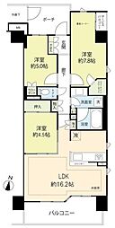 プライム湘南辻堂リーフィアレジデンス 3LDKの間取図画像