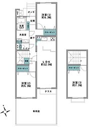 湘南ライフタウン城山住宅2号棟 3LDKの間取図画像